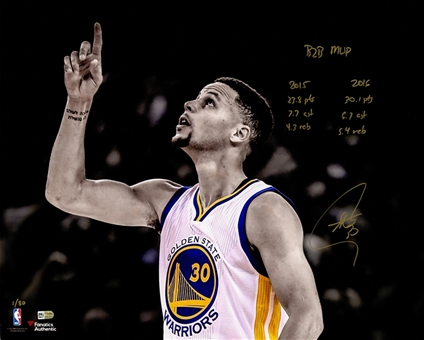 Stephen Curry Signed & Inscribed 16x20 Photo (LE 1/30) (Fanatics) 